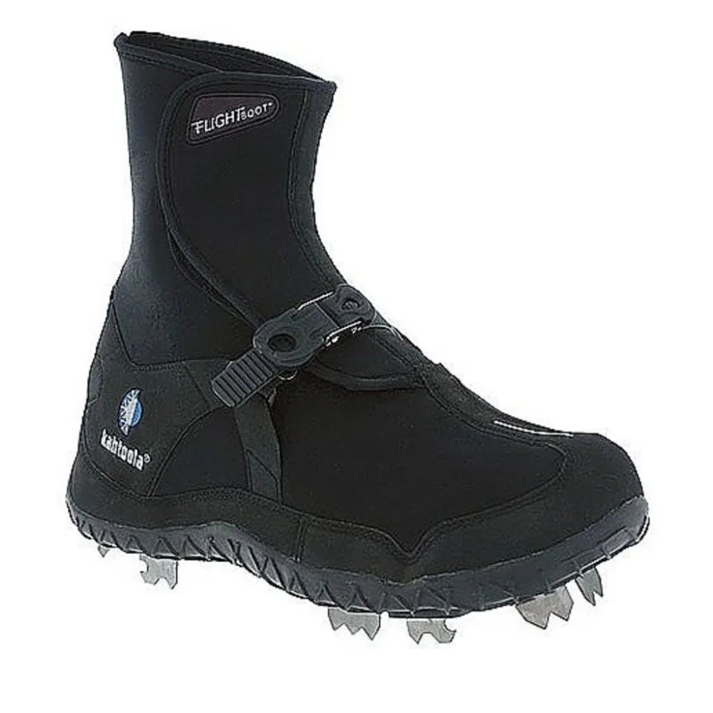 NEW Kahtoola Black Neoprene & Steel Cleat FLIGHT Boots Size XXS (Women's 5-6.5)